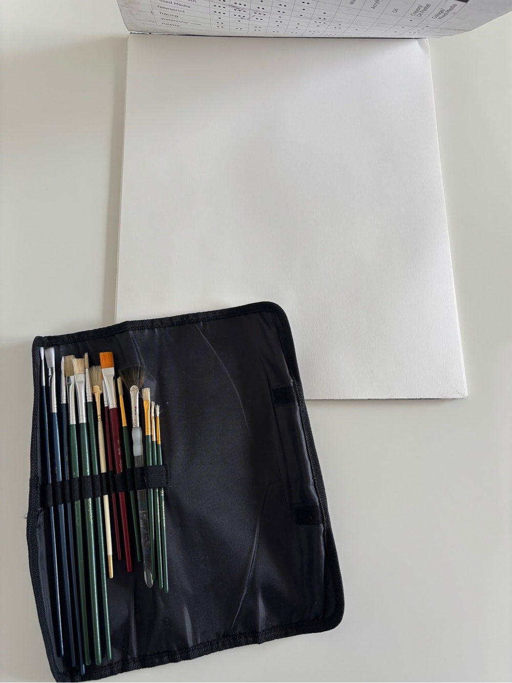 Blick Studio sketchbook + paintbrushes